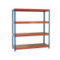 Raft metalic depozitare, 4 polite, 400 kg/polita, de sarcina grea, 180x60x183 cm