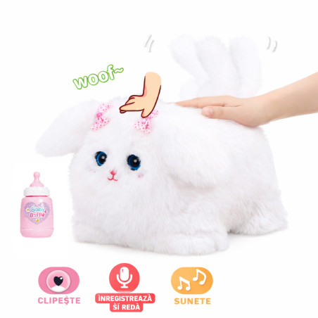 Catel de jucarie interactiv, efecte sonore, clipeste, functie inregistrare si redare