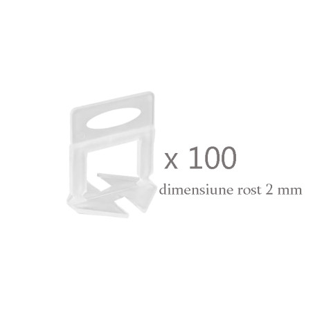 Clipsuri PRO pentru nivelare placi ceramice, rost 2 mm, set 100 bucati