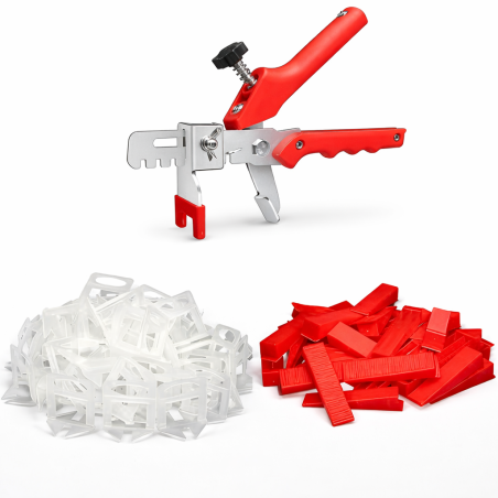 Sistem PRO nivelare placi ceramice, cleste, 500 clipsuri 1 mm,100 pene