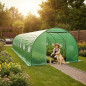 Sera solar tip tunel, 10x3x2 m, ferestre cu plasa anti-insecte, 1 usa rulanta, folie PE cu filtru UV4, verde Sera solar tip tunel, 10x3x2 m, ferestre cu plasa anti-insecte, 1 usa rulanta, folie PE cu filtru UV4, verde