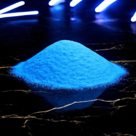Pigment fosforescent albastru care lumineaza albastru