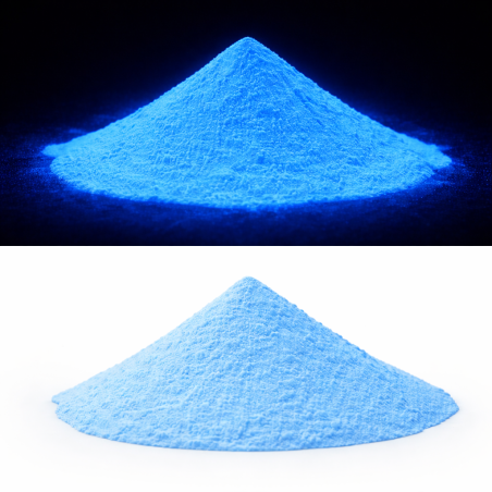 Pigment fosforescent albastru care lumineaza albastru