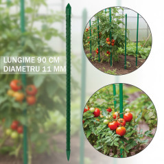 Arac sustinere plante, otel si plastic, lungime 90 cm, verde