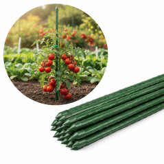 Arac sustinere plante, otel si plastic, lungime 90 cm, verde