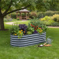 Strat inaltat gradina 160x80x45 cm, otel galvanizat rezistent la coroziune, jardiniera metalica pentru legume si flori