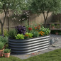 Strat inaltat gradina 160x80x45 cm, otel galvanizat rezistent la coroziune, jardiniera metalica pentru legume si flori