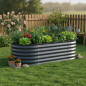Strat inaltat gradina 160x80x45 cm, otel galvanizat rezistent la coroziune, jardiniera metalica pentru legume si flori