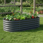 Strat inaltat gradina 160x80x45 cm, otel galvanizat rezistent la coroziune, jardiniera metalica pentru legume si flori