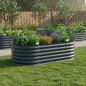 Strat inaltat gradina 160x80x45 cm, otel galvanizat rezistent la coroziune, jardiniera metalica pentru legume si flori
