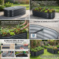 Strat inaltat gradina 160x80x45 cm, otel galvanizat rezistent la coroziune, jardiniera metalica pentru legume si flori