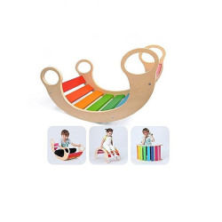 Balansoar rocker din lemn, placa de echilibru, multifunctional, multicolor