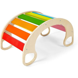 Balansoar rocker din lemn, placa de echilibru, multifunctional, multicolor