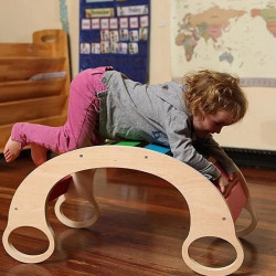 Balansoar rocker din lemn, placa de echilibru, multifunctional, multicolor