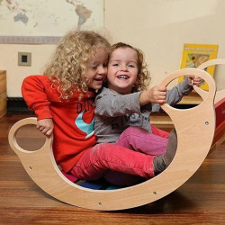 Balansoar rocker din lemn, placa de echilibru, multifunctional, multicolor