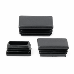 Capac rectangular PE, pentru teava metalica 20x80 m, negru