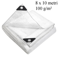 Prelata protectie, 8x10 m - 100 g/mp, inele metalice 12 mm, impermeabila, rezistenta la inghet si UV+
