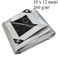 Prelata impermeabila 10x12 m, grosime 260 g/mp, rezistenta inghet, UV+, PE