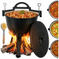 Ceaun din fonta, cu capac, picioare detasabile, capacitate 10 litri, inaltime 46.5 cm
