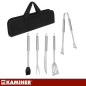 Ustensile gratar, set 5 piese din otel inoxidabil, husa cu manere Ustensile gratar, set 5 piese din otel inoxidabil, husa cu manere