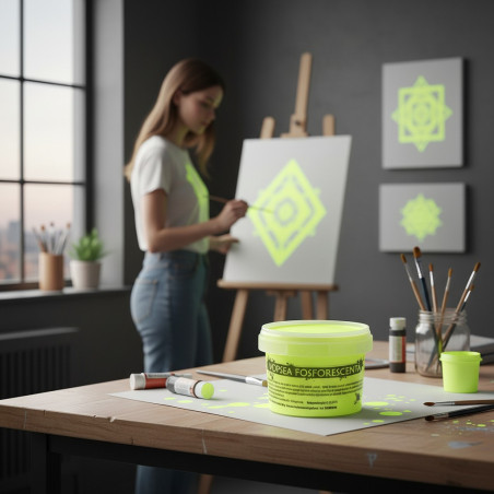 Vopsea glow in the dark fosforescenta care lumineaza galbena