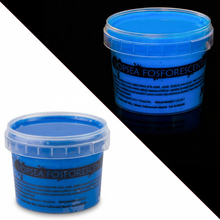 Vopsea glow in the dark fosforescenta care lumineaza albastru