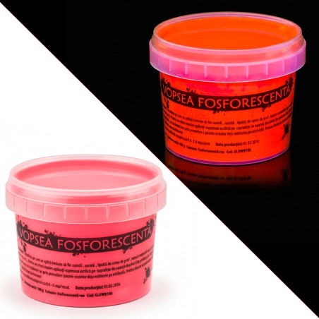 Vopsea glow in the dark fosforescenta care lumineaza roz