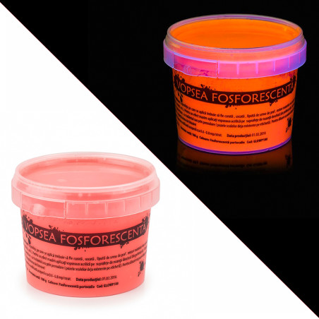 Vopsea glow in the dark fosforescenta care lumineaza portocaliu