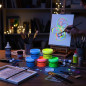 Vopsea glow in the dark fosforescenta, culori mixte, set 5