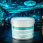 Vopsea glow in the dark fosforescenta, luminescenta, transparenta care lumineaza turcoaz
