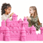 Nisip kinetic roz, 6 forme diverse, cutie gonflabila 45x58 cm, 3 kg