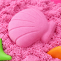 Nisip kinetic roz, 6 forme diverse, cutie gonflabila 45x58 cm, 3 kg