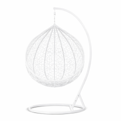 Fotoliu suspendat tip cuib,structura otel, alb/gri, 103x107x195 cm, fara perne, RESIGILAT