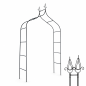 Pergola decorativa de gradina, constructie metalica, stil gothic, 240x128x37 cm