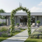 Pergola decorativa de gradina, constructie metalica, stil gothic, 240x128x37 cm