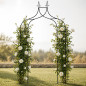 Pergola decorativa de gradina, constructie metalica, stil gothic, 240x128x37 cm