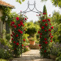 Pergola decorativa de gradina, constructie metalica, stil gothic, 240x128x37 cm