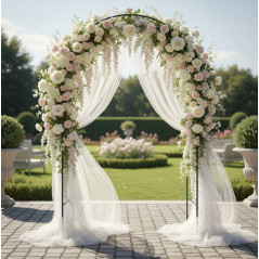 Pergola gradina, arcada metalica pentru flori, 240x140x37 cm