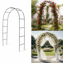 Pergola gradina, arcada metalica pentru flori, 240x140x37 cm