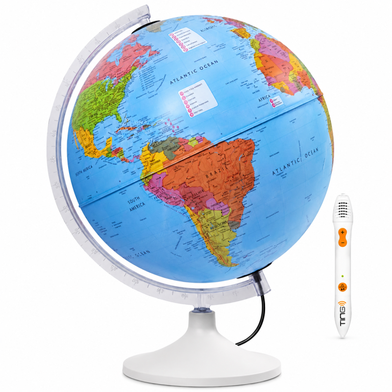 Glob pamantesc interactiv iluminat Parlamondo 30 cm, reda informatii limba engleza