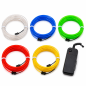 Kit fir EL Wire 5 metri, invertor portabil cu baterii, pentru party, gaming si tuning auto