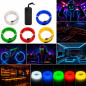 Kit fir EL Wire 5 metri, invertor portabil cu baterii, pentru party, gaming si tuning auto