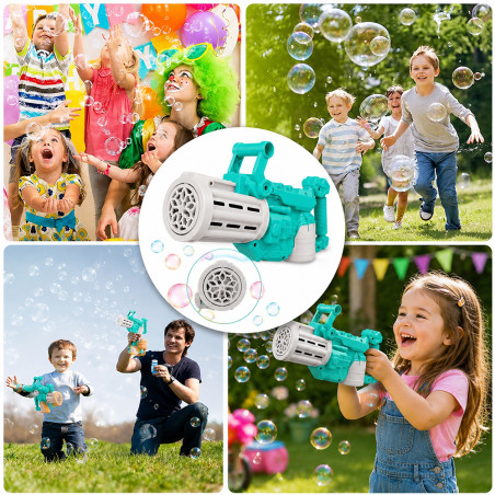 Pistol electric pentru baloane de sapun, cu lumini si muzica, rezervor solutie