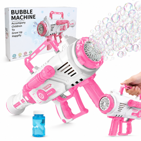Pistol profesional baloane de sapun, cu lumini, sunete si solutie inclusa