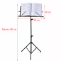 Stativ partitura, pliabil, cleme prindere, husa transport, 50 x 30 x 150 cm, otel, negru