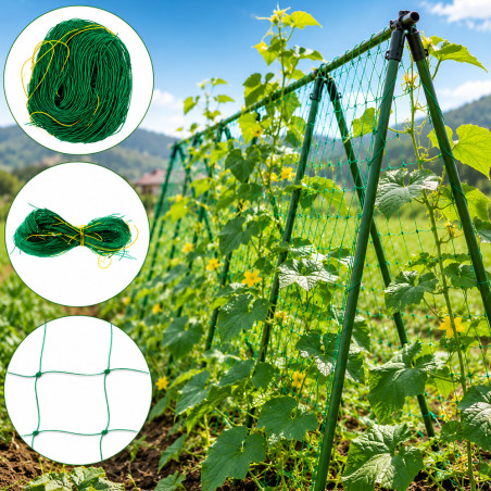Plasa castraveti/plante urcatoare, 180x360 cm, suport de sustinere pentru araci de gradina