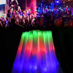 Set 10 Baghete Foam stick cu LED - lungime 46 cm pentru petreceri