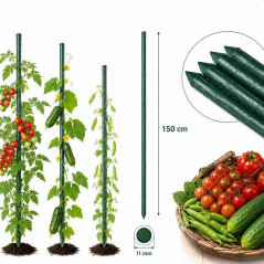 Araci sustinere plante, 150 cm diametru 11 mm verde, set 25 bucati