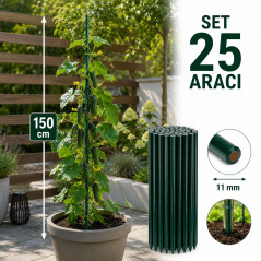 Araci sustinere plante, 150 cm diametru 11 mm verde, set 25 bucati