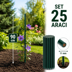 Araci pentru sustinere plante - lungime 90 cm, diametru 11 mm, set 25 bucati